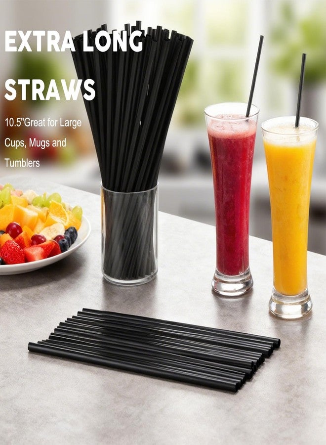 Haundry 200 Pcs Black Long Plastic Straws, 10.5inch Disposable Drinking Straws For 30oz Stanley Tumblers, Bulk Straw for Party, Restaurant, Home - Image 4